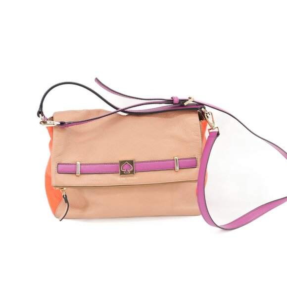Kate Spade Colorblock Leather Shoulder Bag Colorful Crossbody - Picture 7 of 13